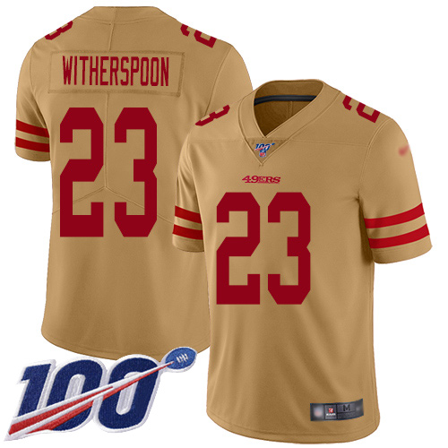San Francisco 49ers Limited Gold Men Ahkello Witherspoon NFL Jersey #23 100th Season Vapor Untouchable